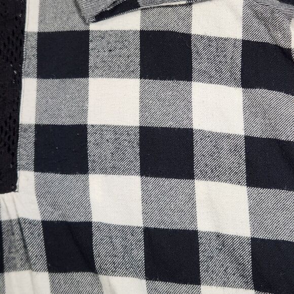 Vintage Wrangler Flannel Tunic Dress Babydoll 3XL Buffalo Plaid Crochet Western - Picture 13 of 13